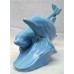 POOLE POTTERY DOLPHIN – LARGE DOUBLE DOLPHIN FIGURE – Unusual Sky Blue Colourway